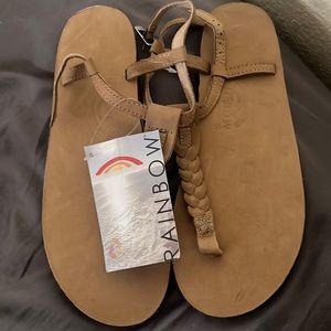 Rainbow Braided Thong Sandals